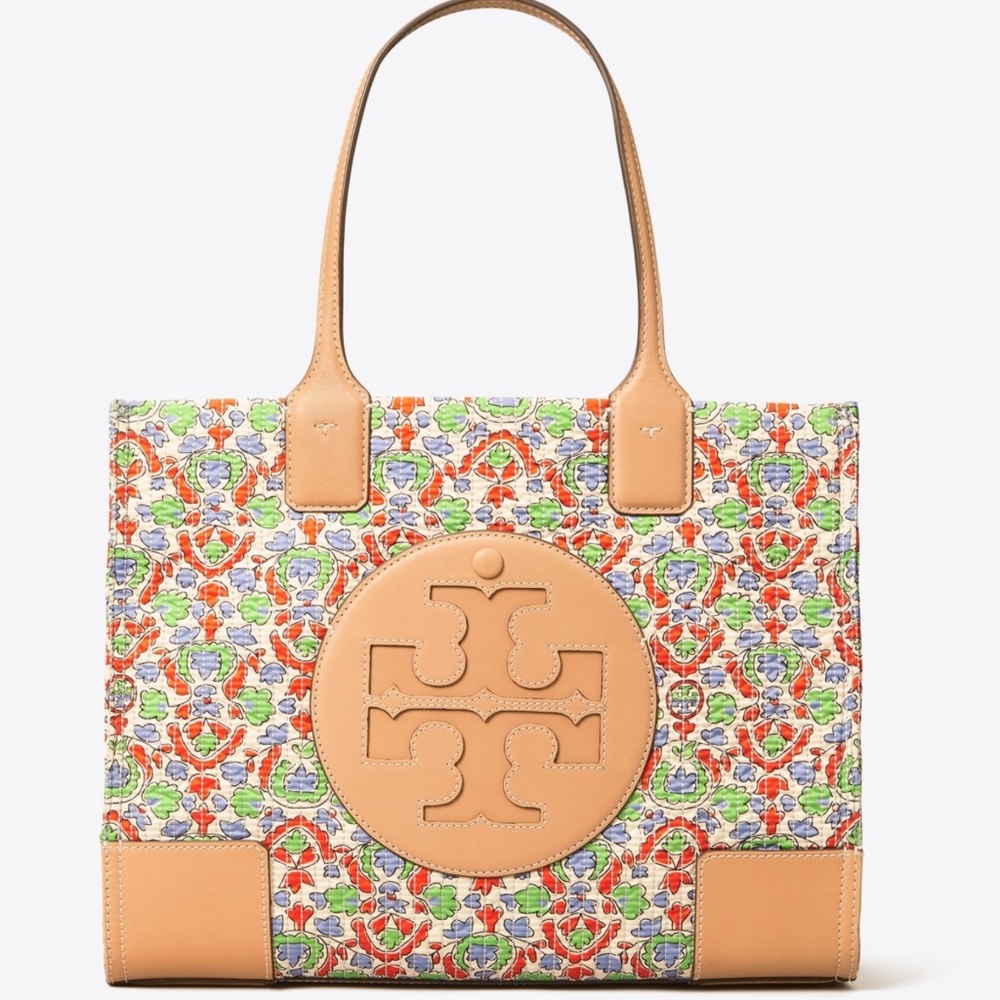 NEW AUTHENTIC TORY BURCH ELLA FLORAL QUILTED TOTE - Picture 1 of 10